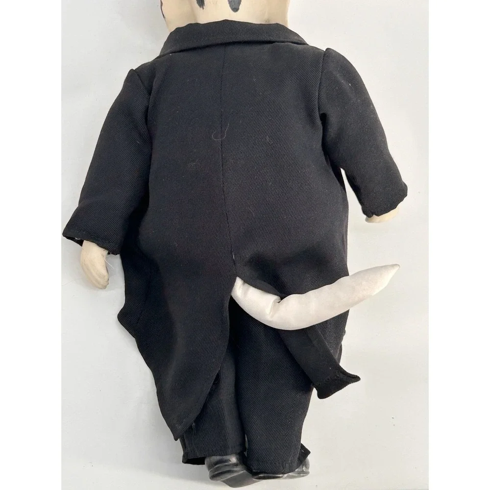 Vintage Anthropomorphic Fancy Dog Wearing Tuxedo Porcelain Plush Doll 18